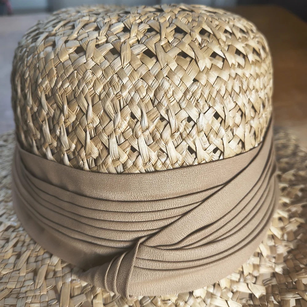 Stylish Straw Hat with Tan Band - Picture 3 of 8